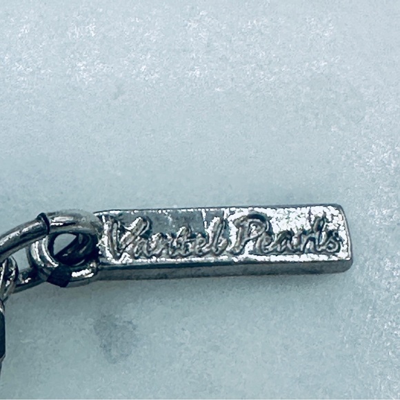 Vantel Pearls Infiniti Necklace Freshwater Pearl Dangle In Silver 18” + Signed - Picture 2 of 9